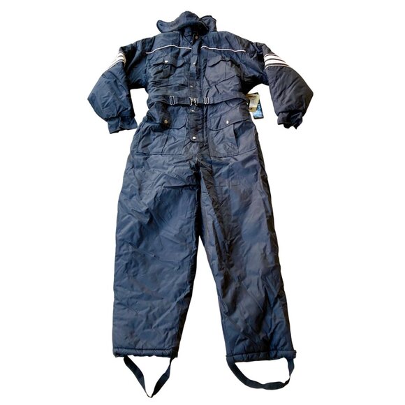 Vintage NOS Original Windbreaker Snowsuit Snowmobile Suit Size L Black - Picture 1 of 9
